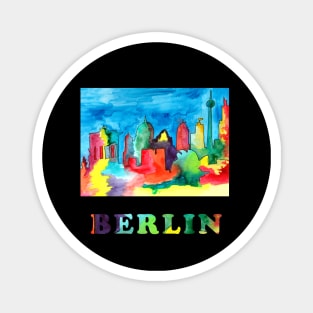 Colorful watercolor sketch of Berlin landmarks Magnet